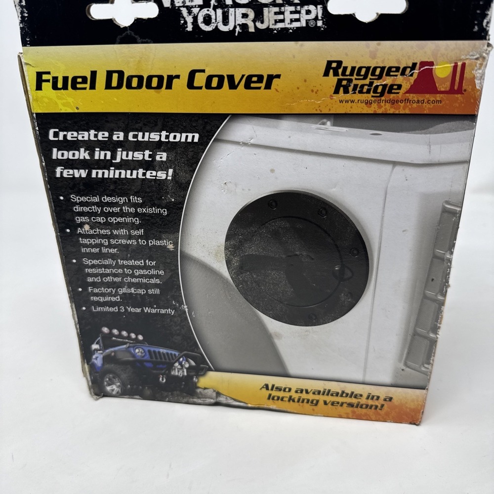 Rugged Ridge 11229.05 Black Non-Locking Gas Cap Door for Jeep Wrangler‎ JK - Picture 4 of 7